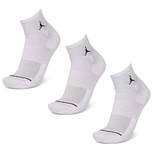 Jordan Everyday Cushioned Ankle 3 Pack Unisex Socks Poly (Polyester) White