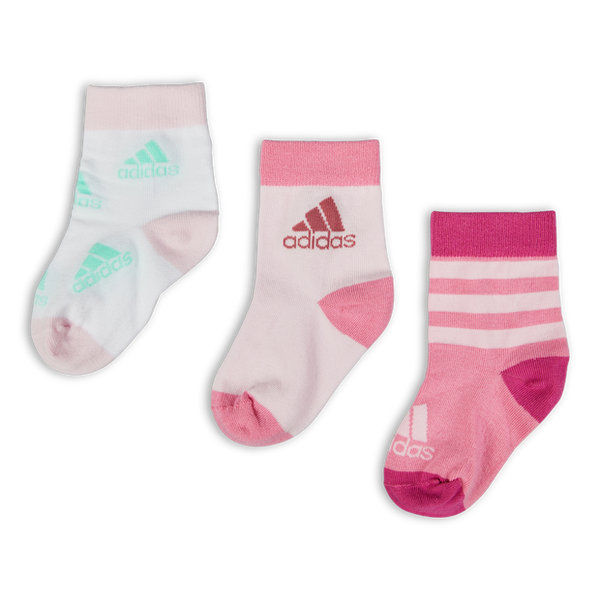 Adidas Mid Ankle 3 Pack Unisex Socks Pink