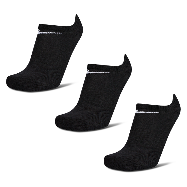 Nike Everyday Cushioned No Show 3 Pack Unisex Socks Cotton Black