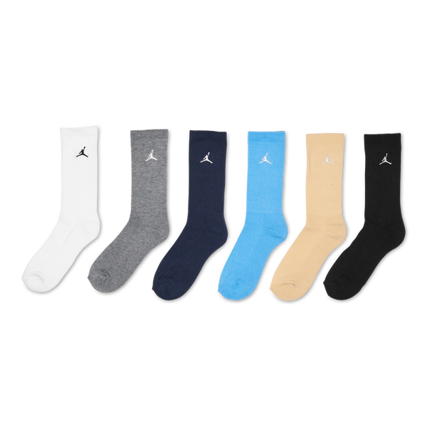 Jordan Crew 6 Pack Unisex Socks Black