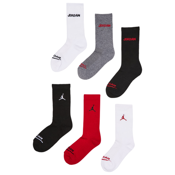 Jordan Crew 6 Pack Unisex Socks Red