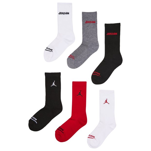 Jordan Crew 6 Pack Unisex Socks Red