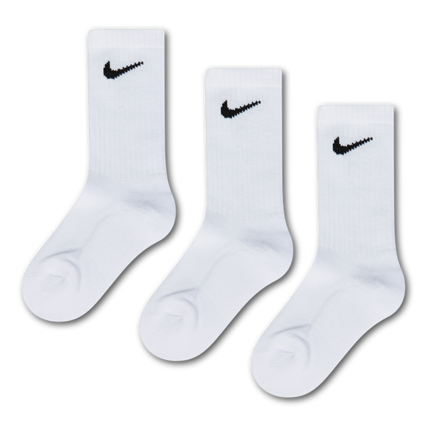 Nike Crew 3 Pack Unisex Socks White