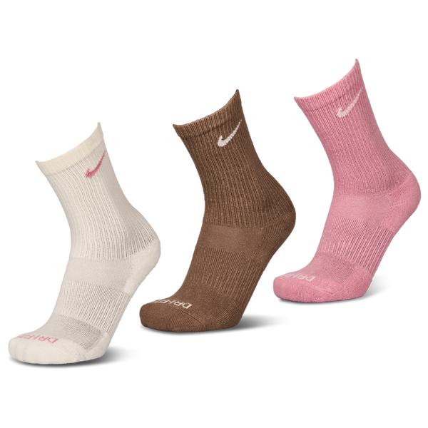 Nike Everyday Cushioned Crew 3 Pack Unisex Socks Pink