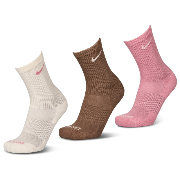 Nike Everyday Cushioned Crew 3 Pack Unisex Socks Pink