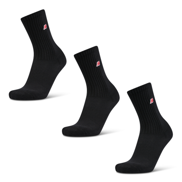 New Balance Crew 3 Pack Socks Black