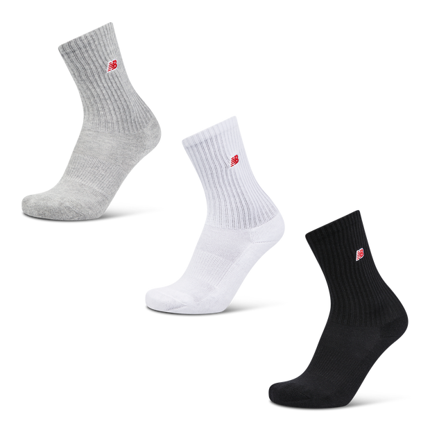 New Balance Crew 3 Pack Unisex Socks Cotton White