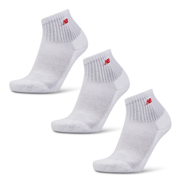 New Balance Quarter 3 Pack Unisex Socks White