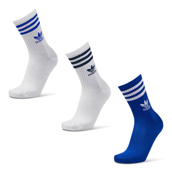 Adidas Crew 3 Pack Unisex Socks Cotton Blue