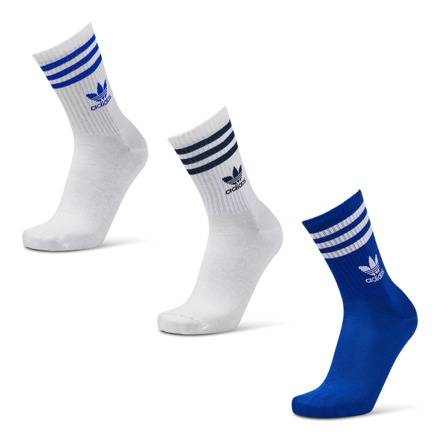 Adidas Crew 3 Pack Unisex Socks Cotton Blue