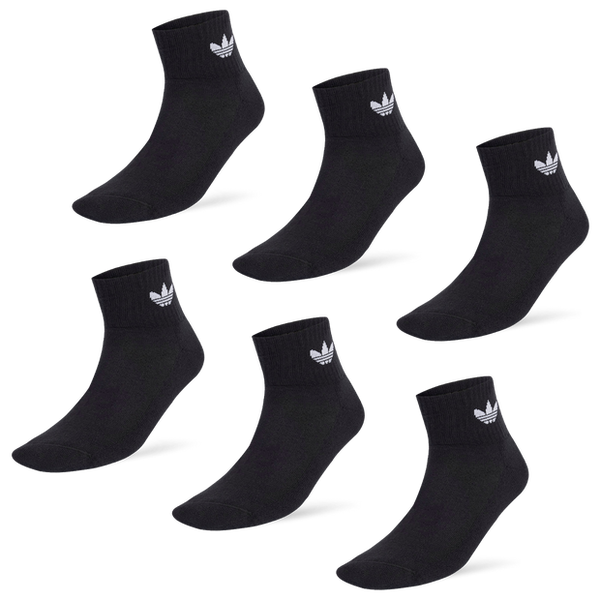 Adidas Mid Ankle 6 Pairs Unisex Socks Black