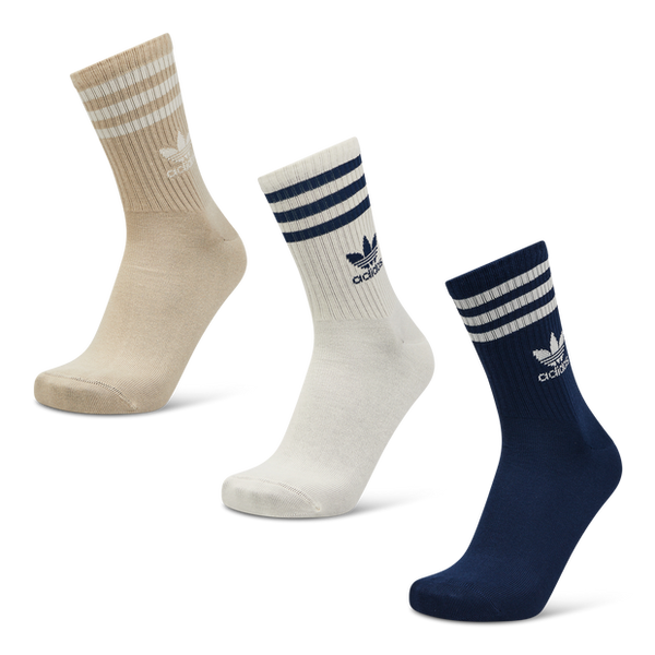 Adidas Solid Crew 3 Pack Socks Beige