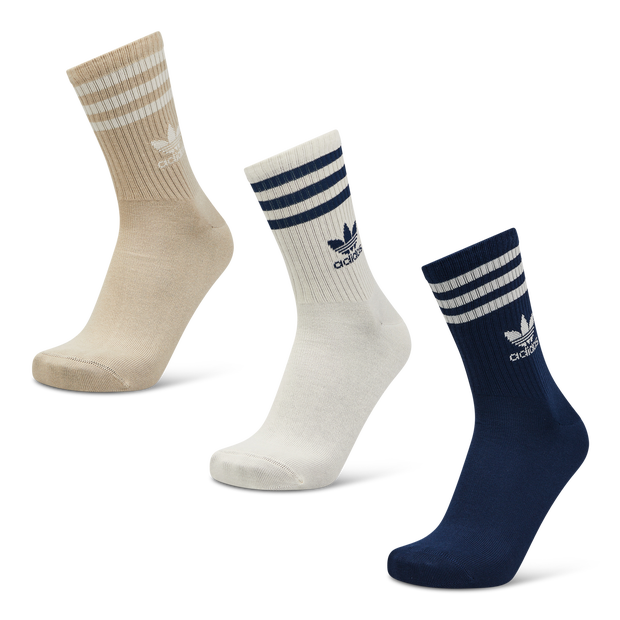 Adidas Solid Crew 3 Pack Unisex Socks Beige