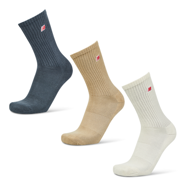 New Balance Crew 3 Pack Unisex Socks Cotton Pink