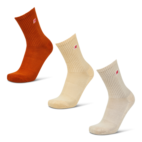 New Balance Crew 3 Pack Socks Beige