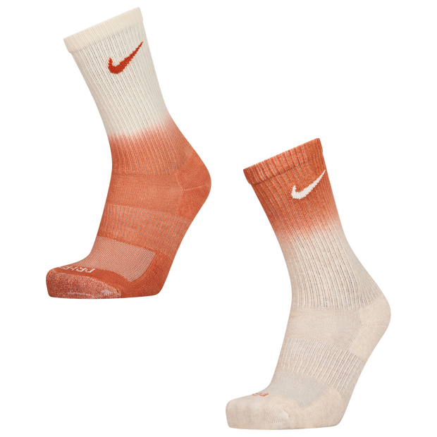Nike Everyday + Cushioned Crew 2 Pack Unisex Socks Cotton Brown