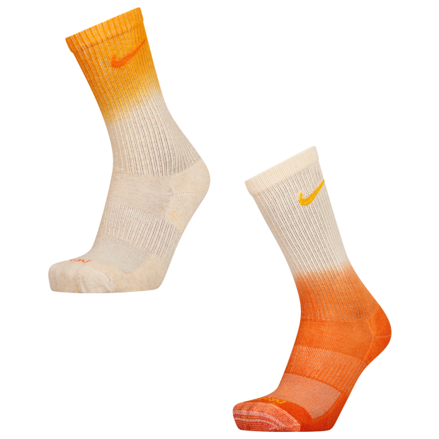 Nike Everyday + Cushioned Crew 2 Pack Unisex Socks Cotton Orange