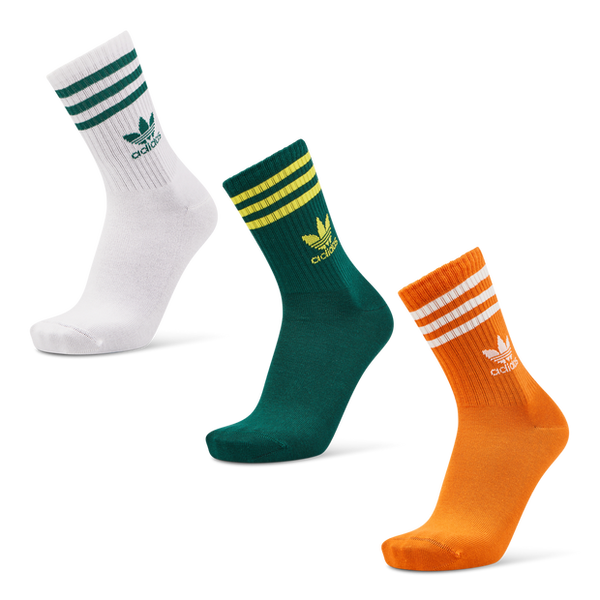 Adidas Solid Crew 3 Pack Unisex Socks Red