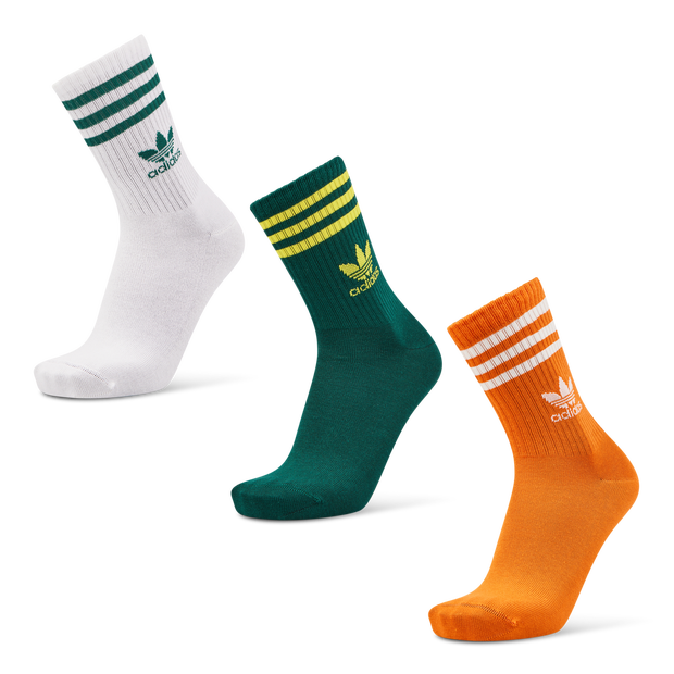 Adidas Solid Crew 3 Pack Unisex Socks Red