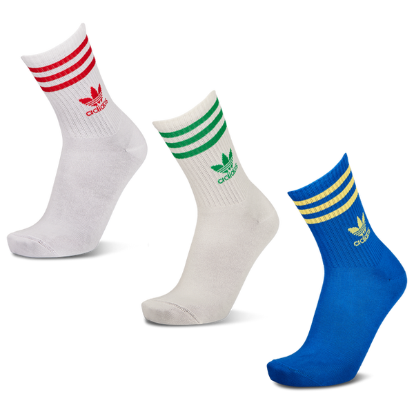 Adidas Mid Cut Crew 3 Pack Socks Blue