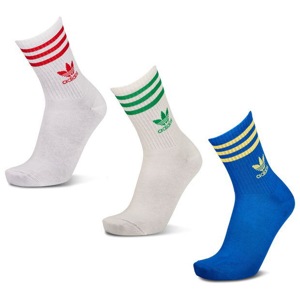 Adidas Mid Cut Crew 3 Pack Unisex Socks Blue