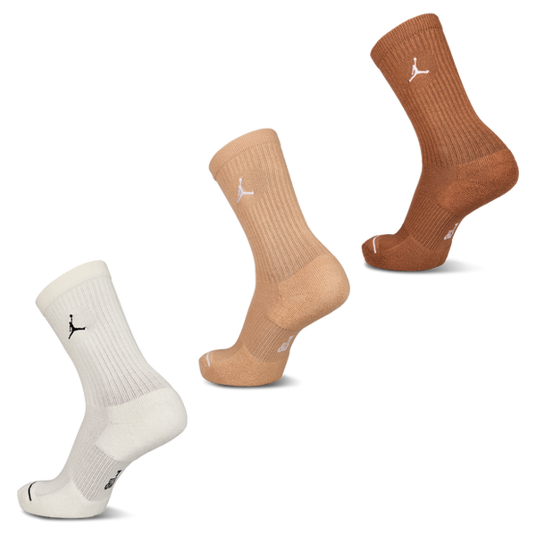 Jordan Everyday Cushioned Ankle 3 Pack Socks Brown