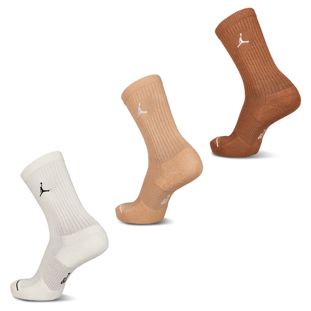 Jordan Everyday Cushioned Ankle 3 Pack Unisex Socks Cotton Brown
