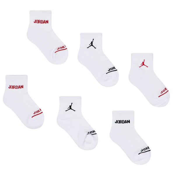 Jordan Kids Ankle 6 Pack Socks White