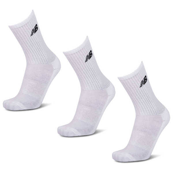 New Balance Crew 3 Pack Socks White