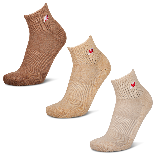 New Balance Quarter 3 Pack Unisex Socks Beige