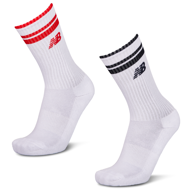 New Balance Crew 2 Pack Unisex Socks Cotton White