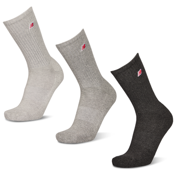 New Balance Crew 3 Pack Socks Grey