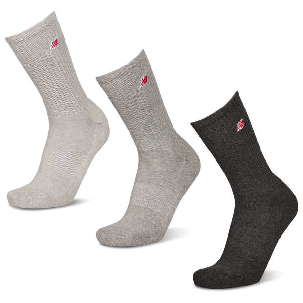 New Balance Crew 3 Pack Unisex Socks Cotton Grey