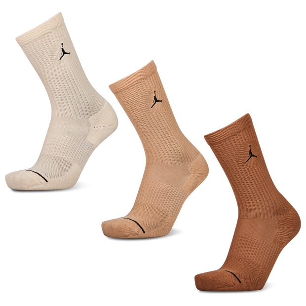 Jordan Crew 3 Pack Unisex Socks Cotton Brown