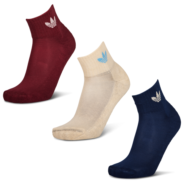 Adidas Ankle 3 Pack Unisex Socks Cotton Maroon