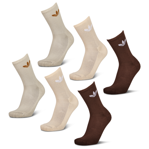 Adidas Crew 6 Pack Unisex Socks Brown