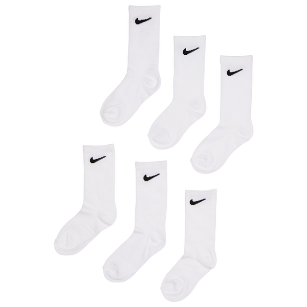 Nike Crew 6 Pack Unisex Socks Cotton White