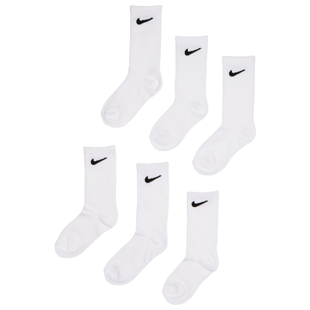 Nike Crew 6 Pack Unisex Socks Cotton White