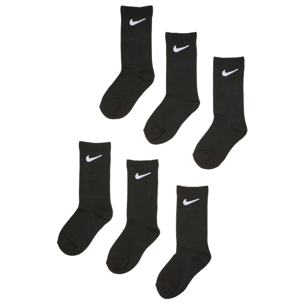 Nike Crew 6 Pack Unisex Socks Cotton Black