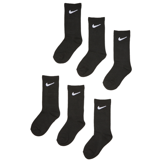 Nike Crew 6 Pack Unisex Socks Cotton Black