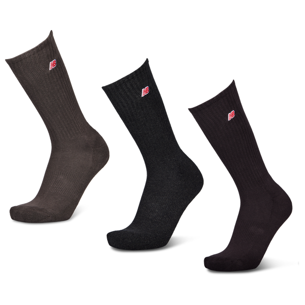 New Balance Crew 3 Pack Unisex Socks Cotton Black