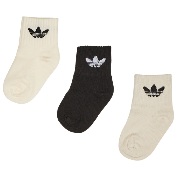 Adidas Kids Mid Ankle 3 Pack Socks Black