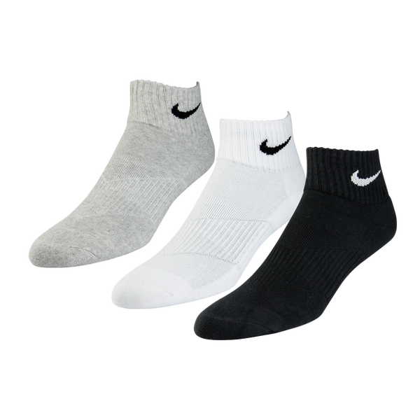Nike 3 Pack Quarter Mix Medium Unisex Socks White