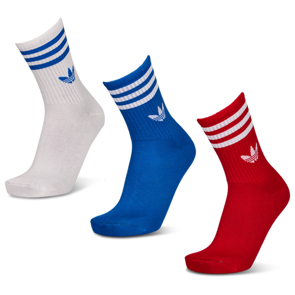 Adidas Mid Cut Crew 3 Pack Unisex Socks Red