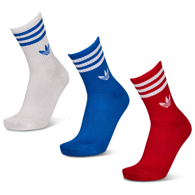 Adidas Mid Cut Crew 3 Pack Unisex Socks Red