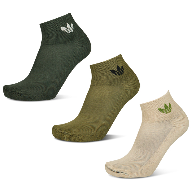 Adidas Ankle 3 Pack Unisex Socks Cotton Green