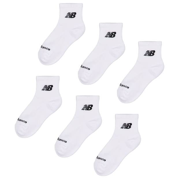 New Balance Quarter 6 Pack Unisex Socks Cotton White