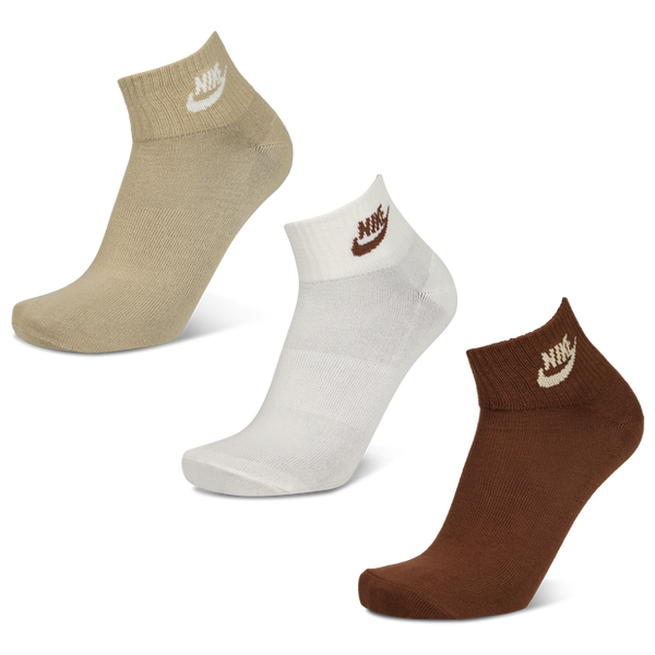 Nike Everyday Cushioned Ankle 3 Pack Unisex Socks Beige