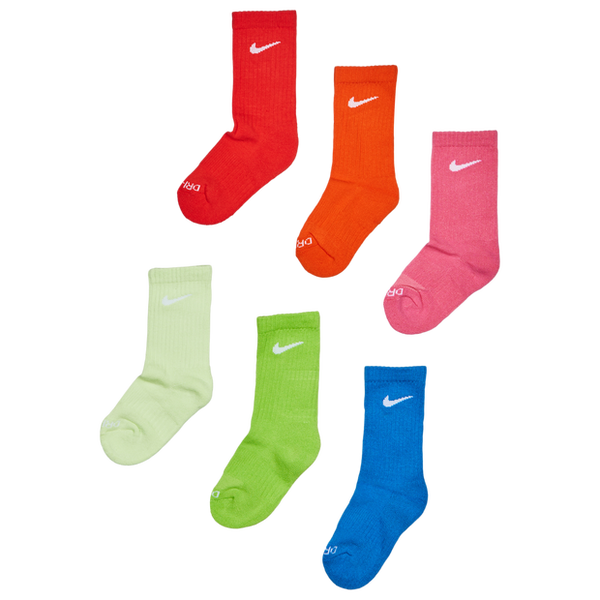 Nike Crew 6 Pack Unisex Socks Cotton Yellow