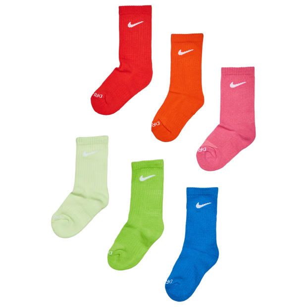 Nike Crew 6 Pack Unisex Socks Cotton Yellow